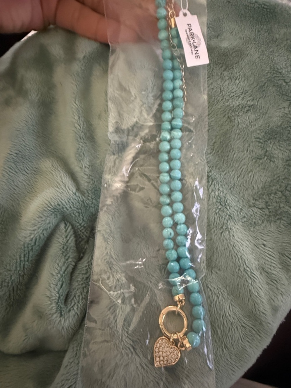 BNIB!!! Park Lane Turquoise and Gold Heart Charm Bracelet & Earring Set - Picture 4 of 4